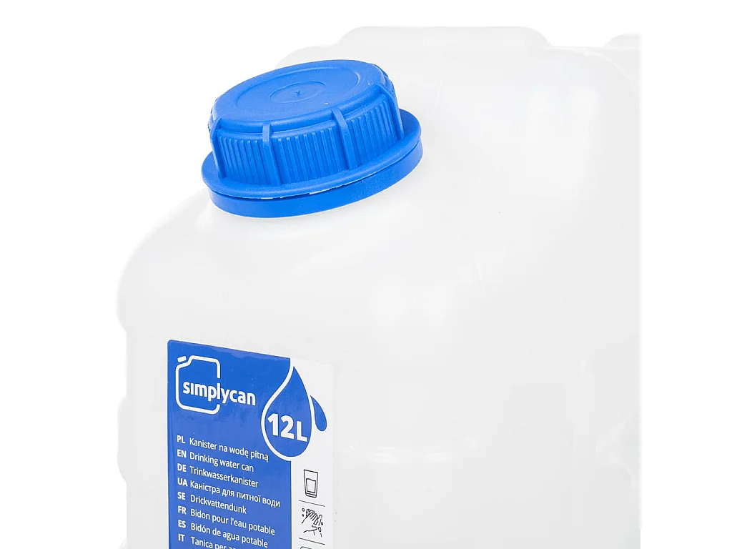 Récipient d'eau transparent de 10 litres avec robinet étanche pour le camping et les urgences