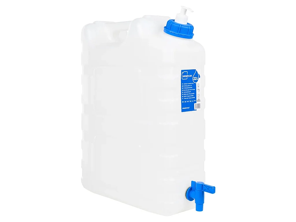 Réservoir d'eau en plastique durable de 20L avec robinet anti-fuite et distributeur de savon