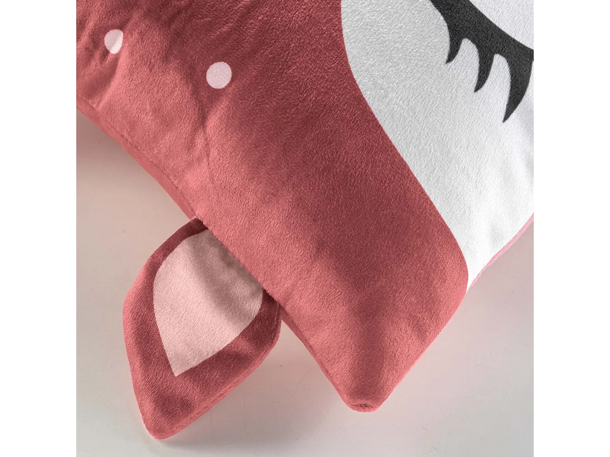 Coussin Déco Enfant en Velours "Bichette" 40x40cm Rose