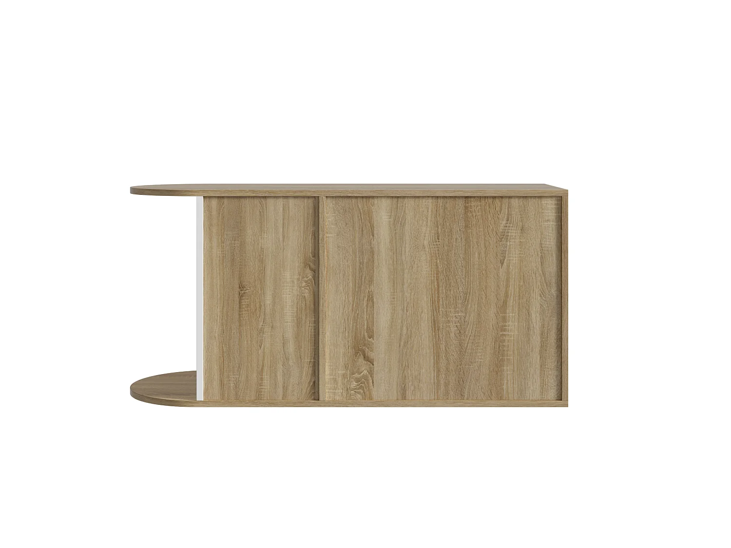 Meuble à chaussures avec 2 portes laqué brillant - Blanc et naturel 104 × 37 × 50 cm
