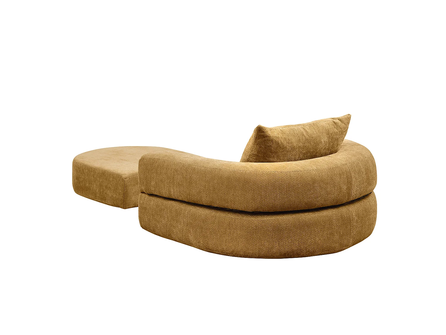 Sillón convertible en chenilla amarilla - Estilo minimalista, no requiere montaje