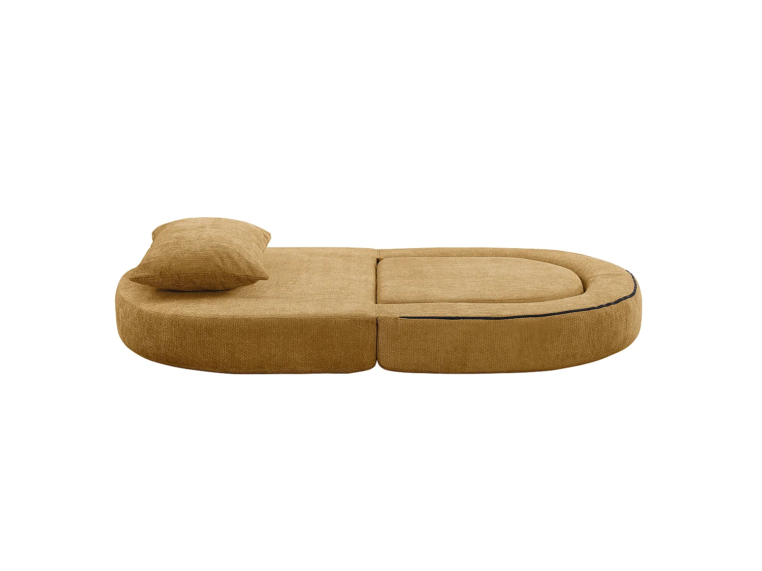 Sillón convertible en chenilla amarilla - Estilo minimalista, no requiere montaje