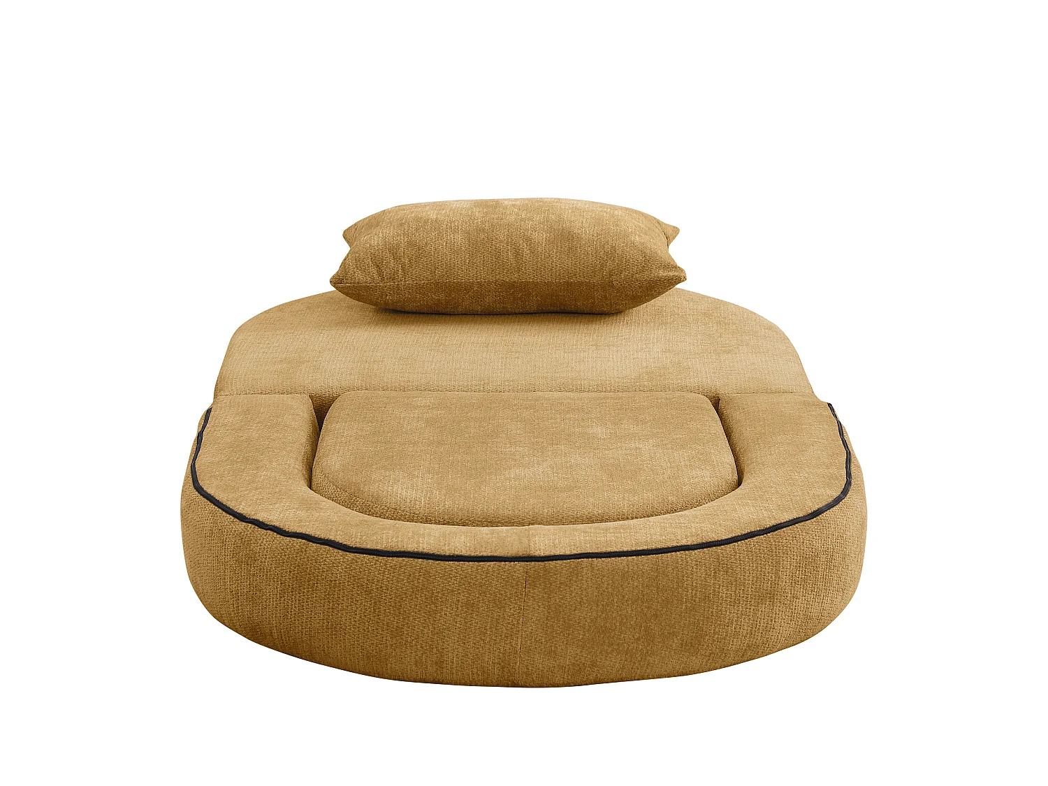 Sillón convertible en chenilla amarilla - Estilo minimalista, no requiere montaje