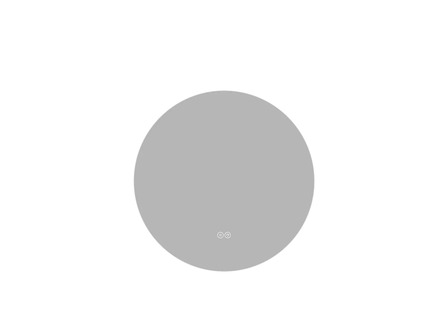 Miroir de salle de bain LED rond de 80 cm avec antibuée et 3 couleurs d'éclairage