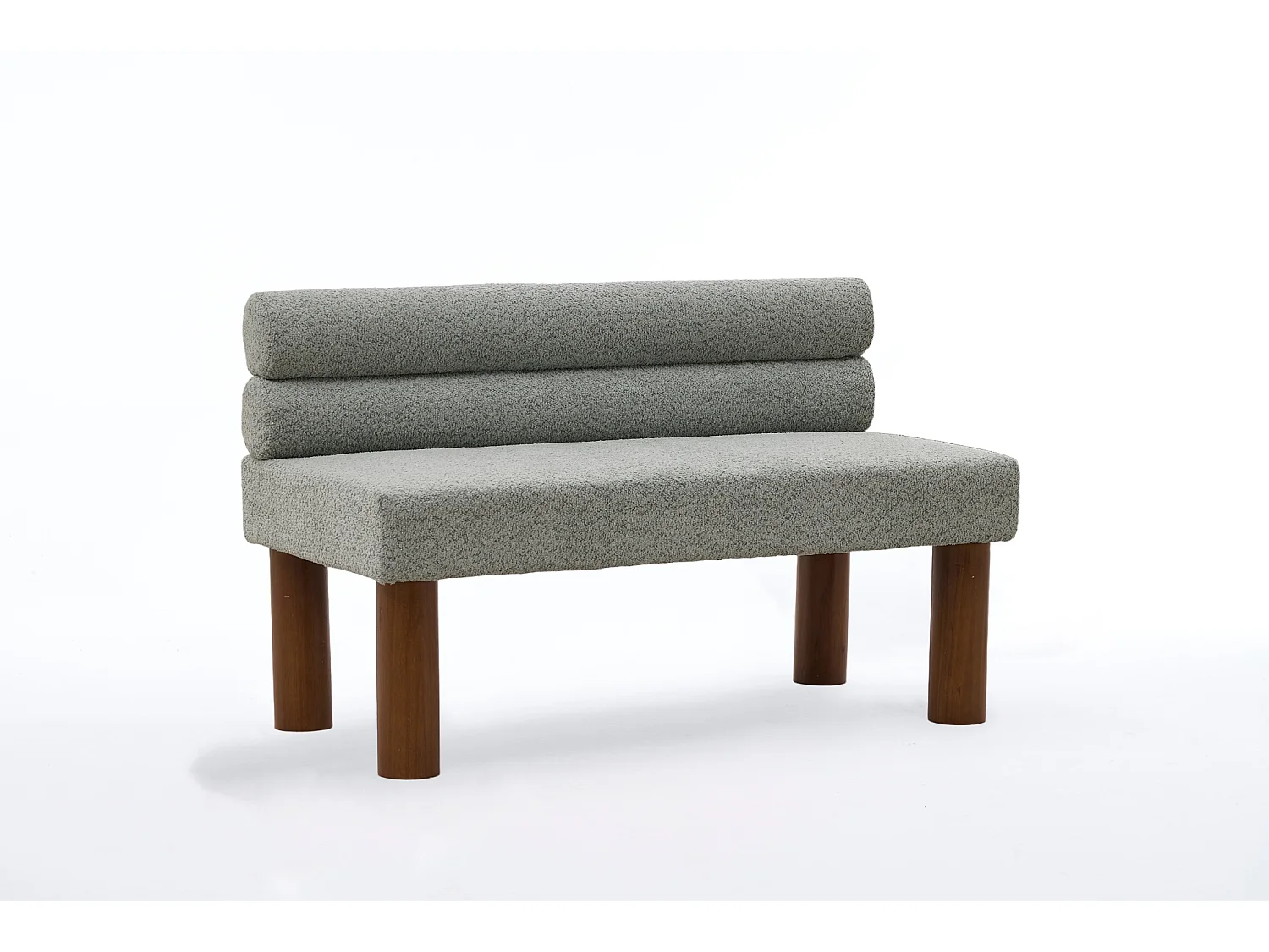 Banc 116 x 59 x 72 cm en tissu bouclé vert sauge avec cadre en bois