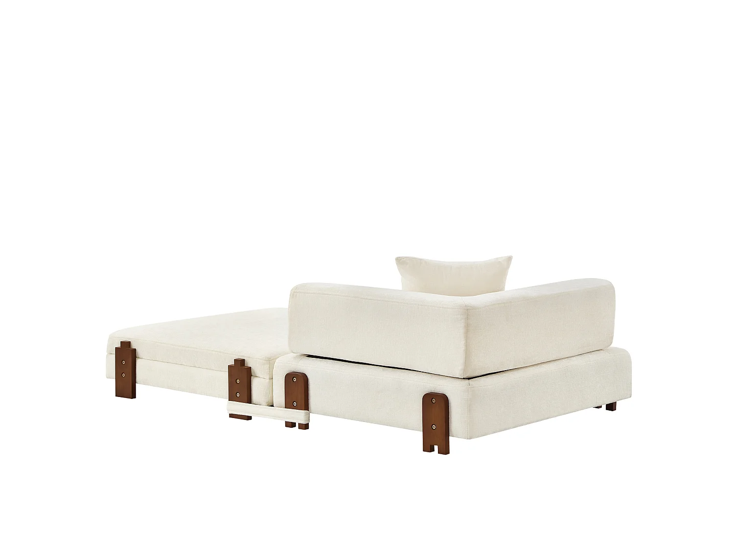 Canapé convertible pliant 2-en-1 avec USB, Type-C et rangement - Tissu beige