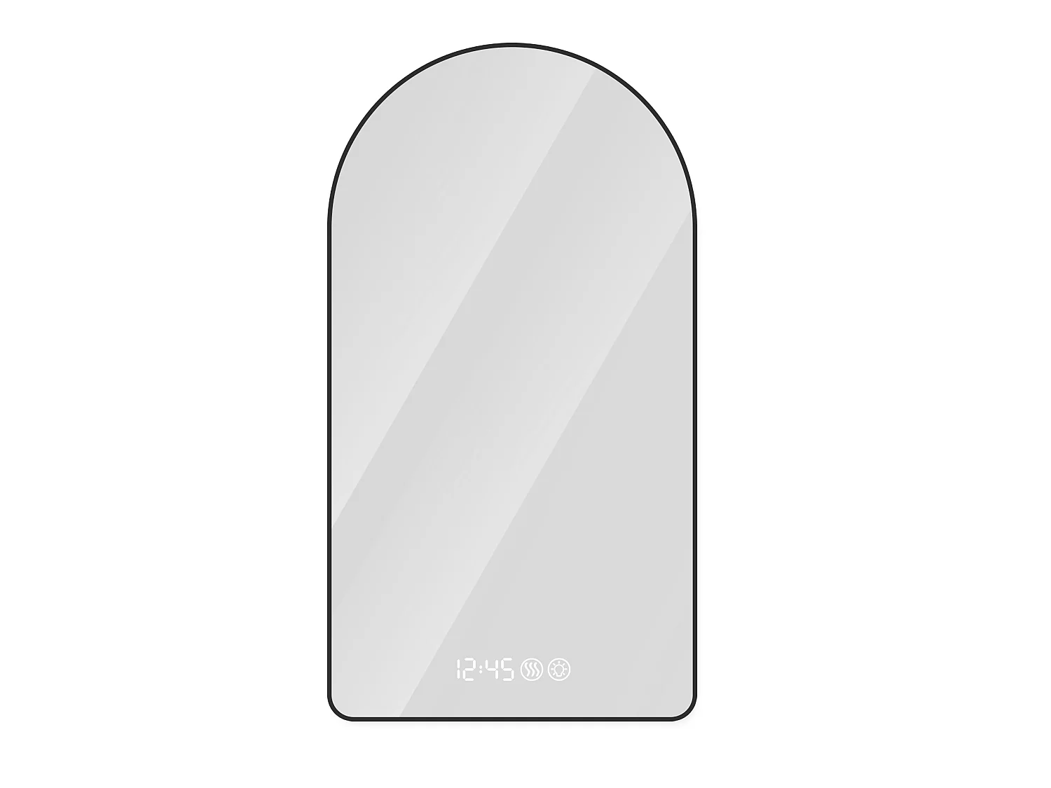 Miroir de salle de bain LED arqué 60 x 120 cm - Antibuée, intensité variable - Cadre noir