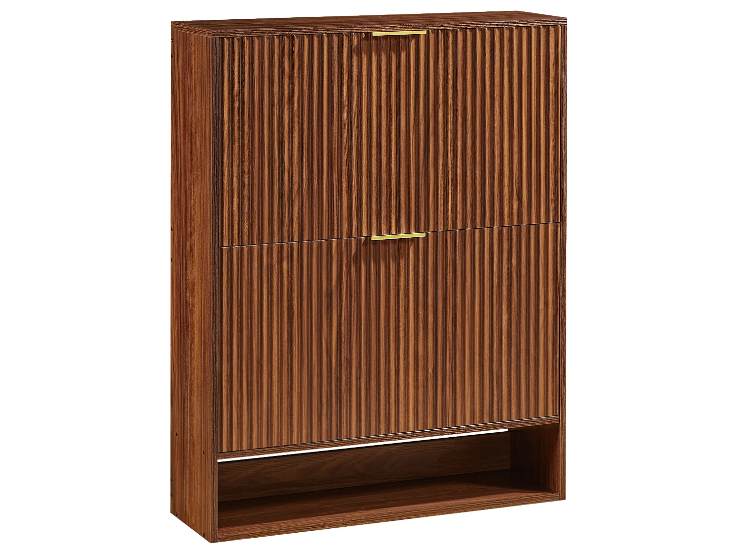 Meuble à chaussures 80x24x102 cm avec 2 abattants - Marron
