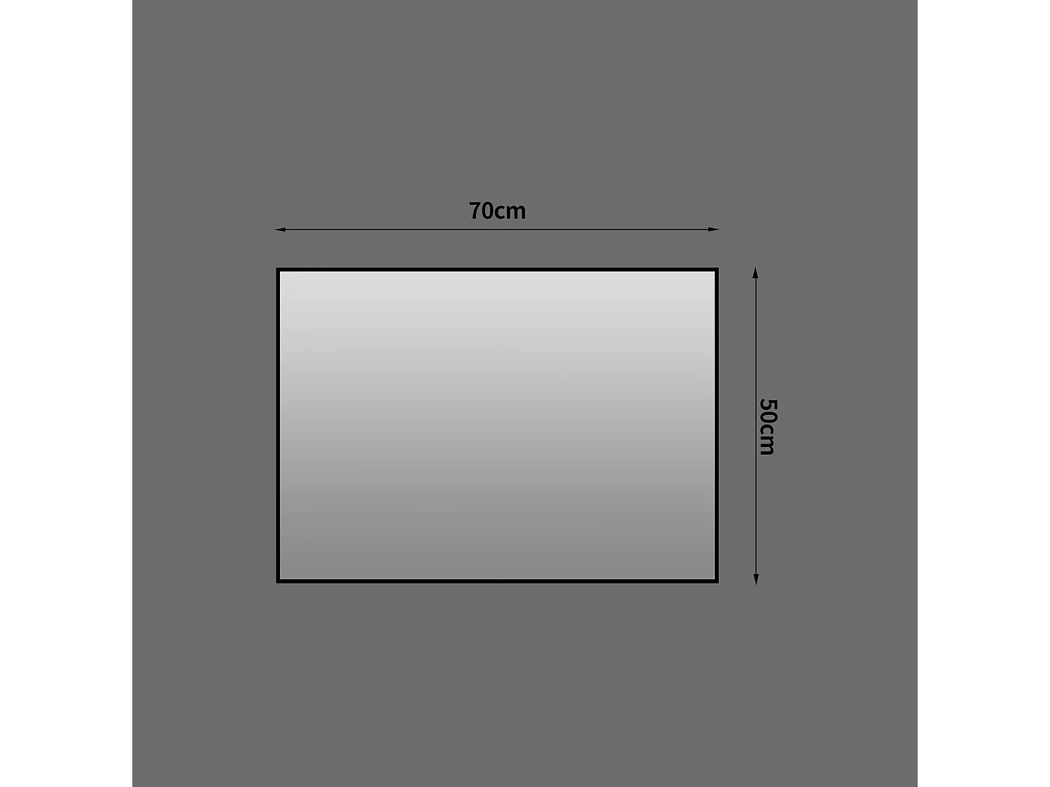 Badkamerspiegel van 50 x 70 cm met zwart aluminium frame – Voor badkamer, hal en kleedkamer