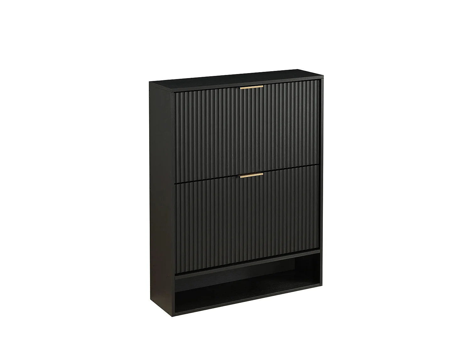 Meuble à chaussures 80x24x102 cm avec 2 abattants - Noir