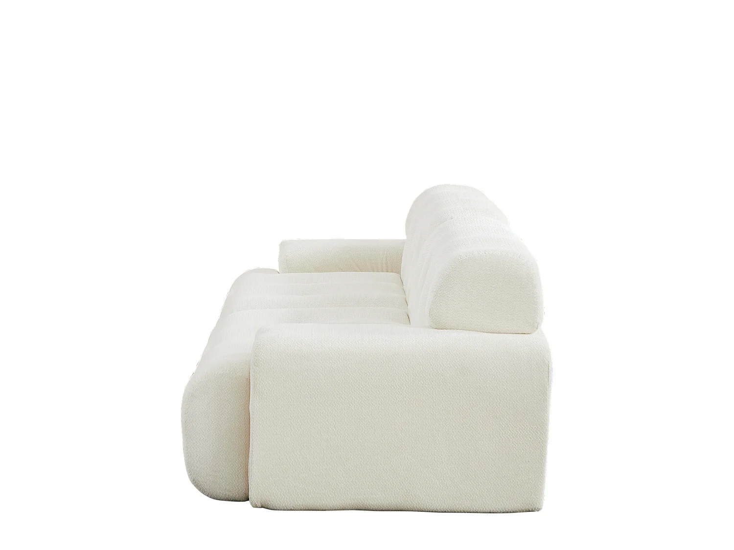 Modulär 2-sits komprimerad chenillesoffa - Knappdetaljer - Beige