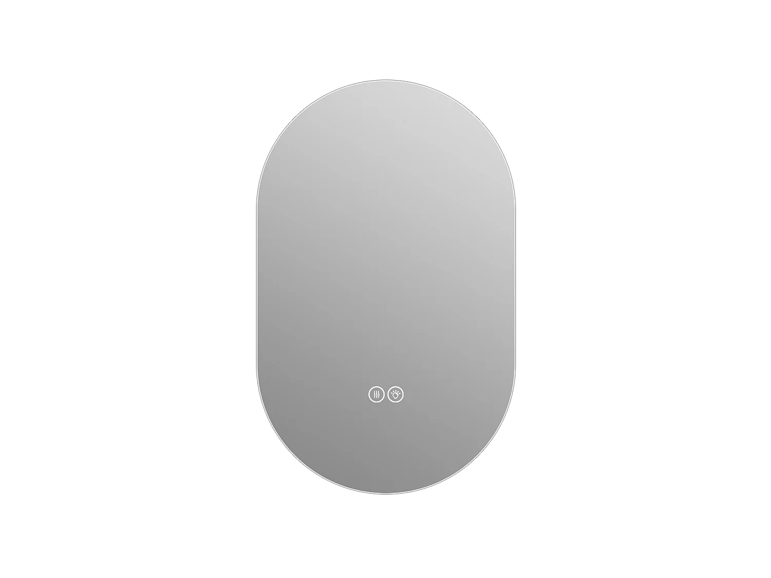 Miroir de salle de bain LED ovale 50 x 80 cm - Miroir sans cadre avec antibuée et variateur tactile