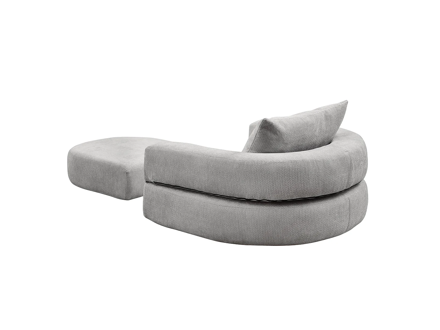 Sillón convertible en chenilla gris claro - Estilo minimalista, no requiere montaje