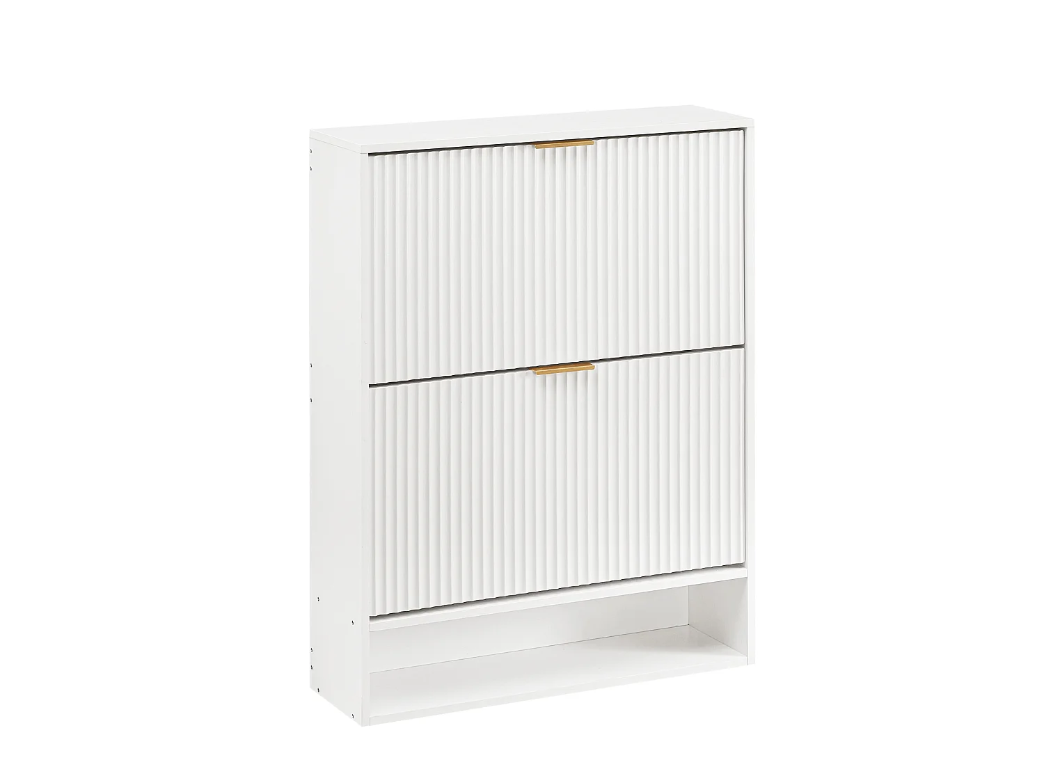 Meuble à chaussures 80x24x102 cm blanc avec 2 abattants