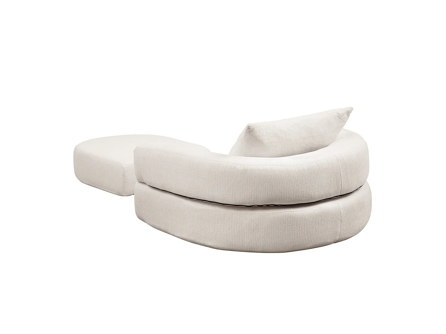 Sillón convertible en chenilla beige - Estilo minimalista, no requiere montaje
