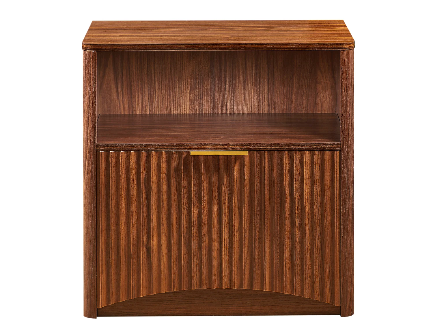 Table de chevet 58x38x60 cm avec tiroir et niche ouverte - Marron