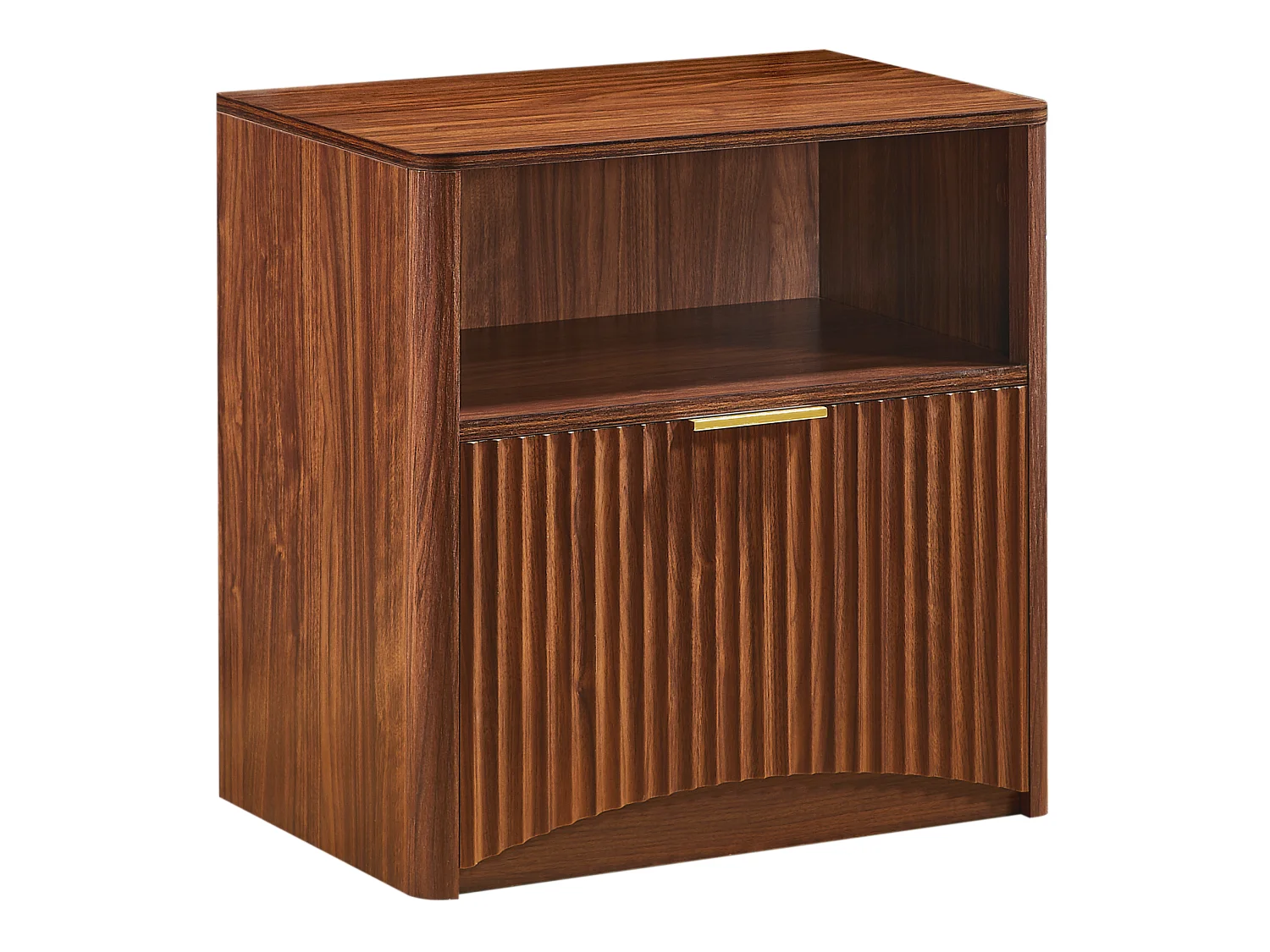Table de chevet 58x38x60 cm avec tiroir et niche ouverte - Marron