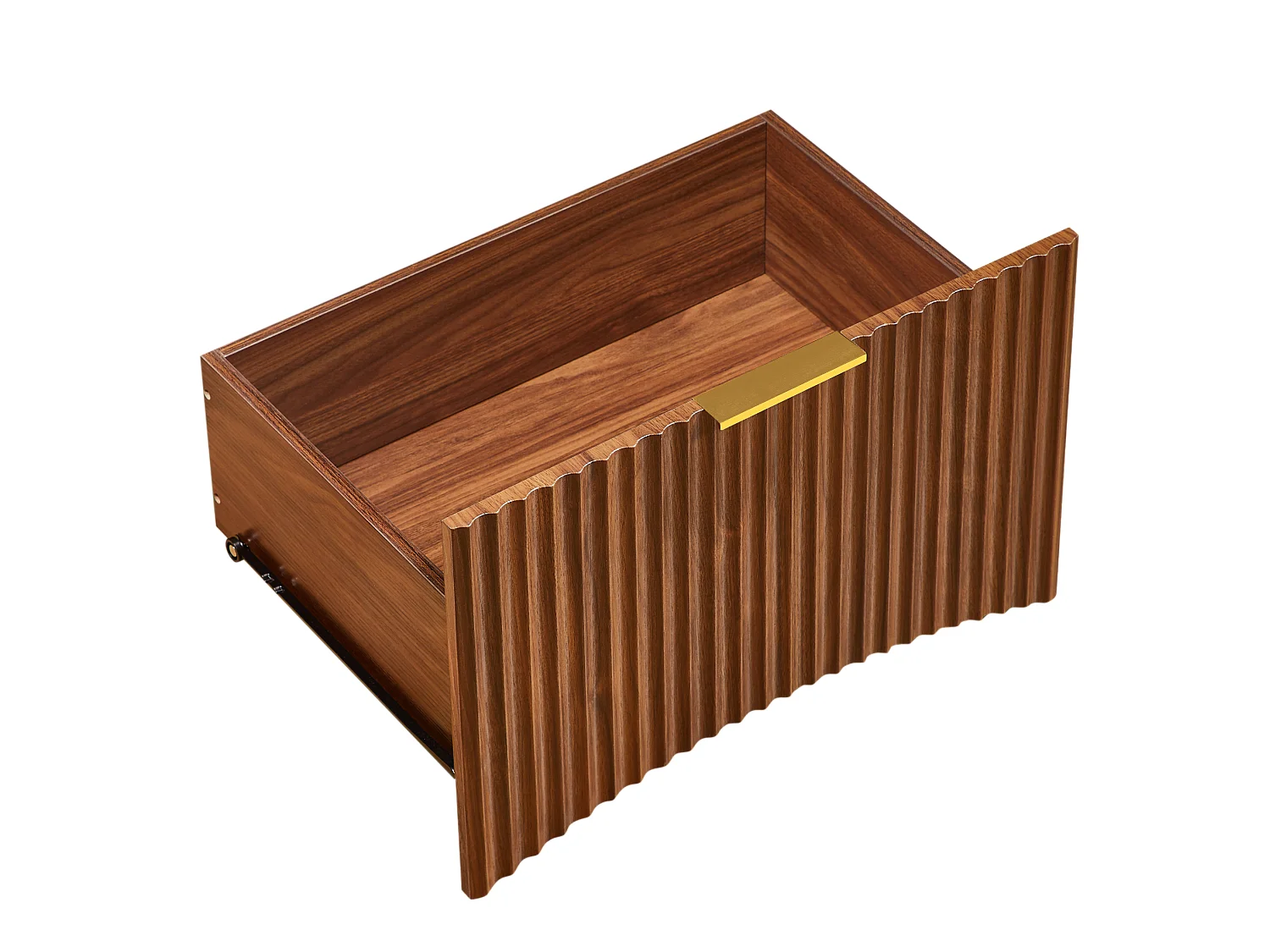 Table de chevet 58x38x60 cm avec tiroir et niche ouverte - Marron