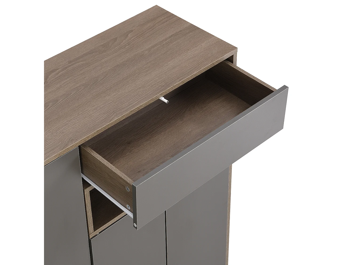 Meuble à chaussures avec banc et étagères réglables - Gris et bois
