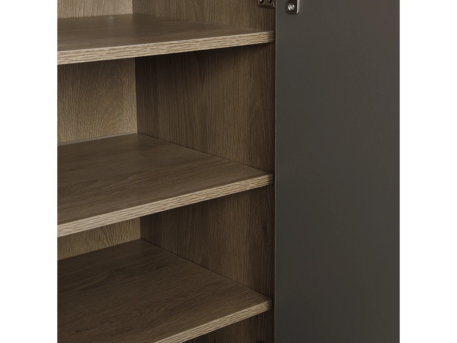 Meuble à chaussures avec banc et étagères réglables - Gris et bois