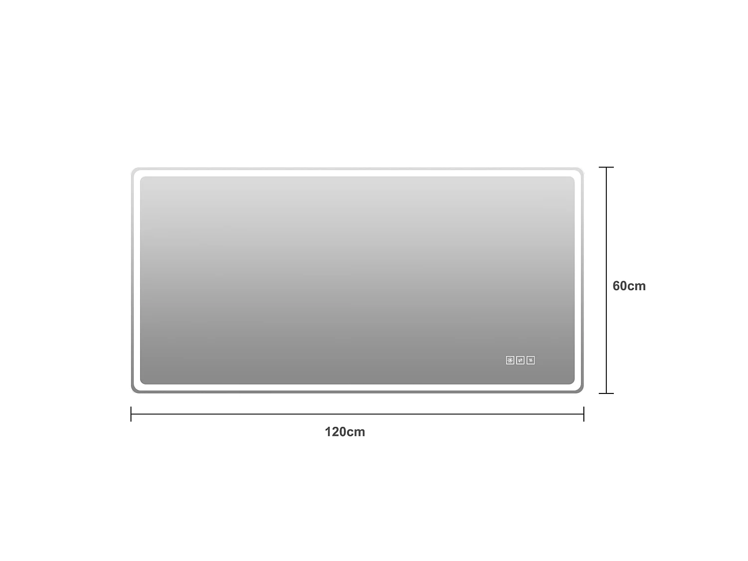 Miroir de salle de bain LED 60 × 120 cm sans cadre - Miroir mural avec tactile à intensité variable et antibuée