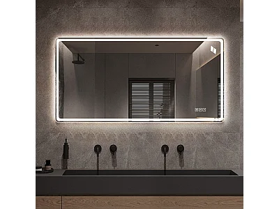 Frameloze LED-badkamerspiegel 60 x 120 cm – Wandspiegel met dimbare touch-bediening en condensvrije functie