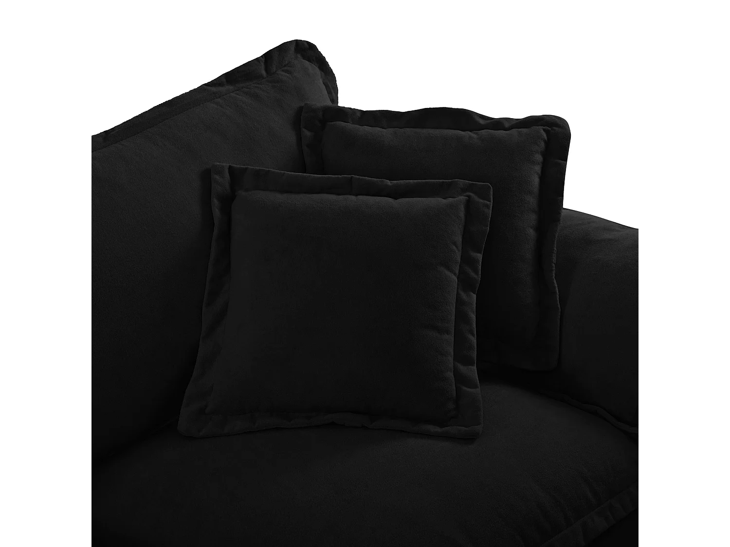 Canapé modulable 3 places 264 cm en chenille avec accoudoirs courbés - Noir