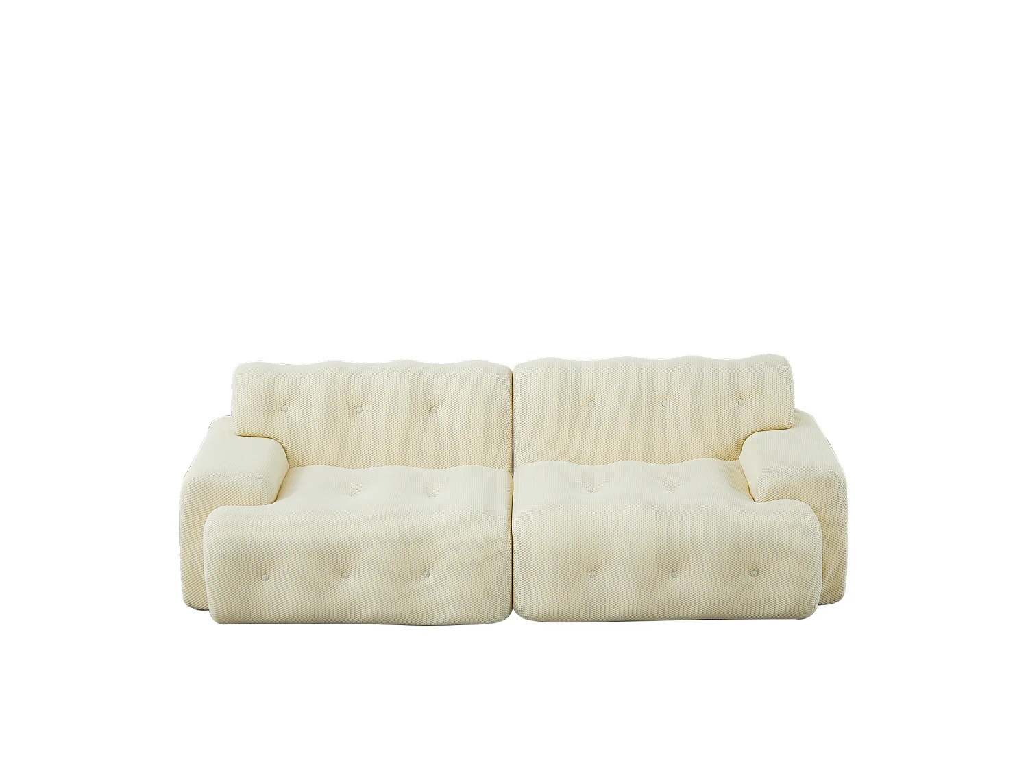Modulär 2-sits tygsoffa (komprimerad) - Ingen montering krävs - Beige