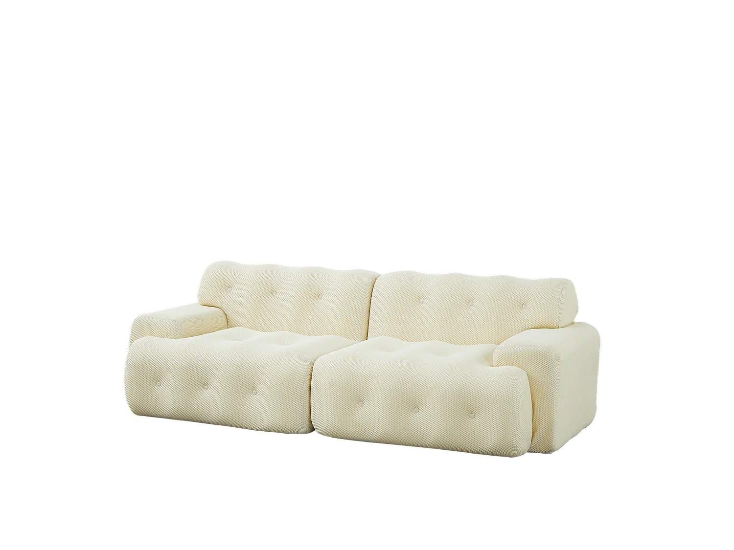 Modulär 2-sits tygsoffa (komprimerad) - Ingen montering krävs - Beige