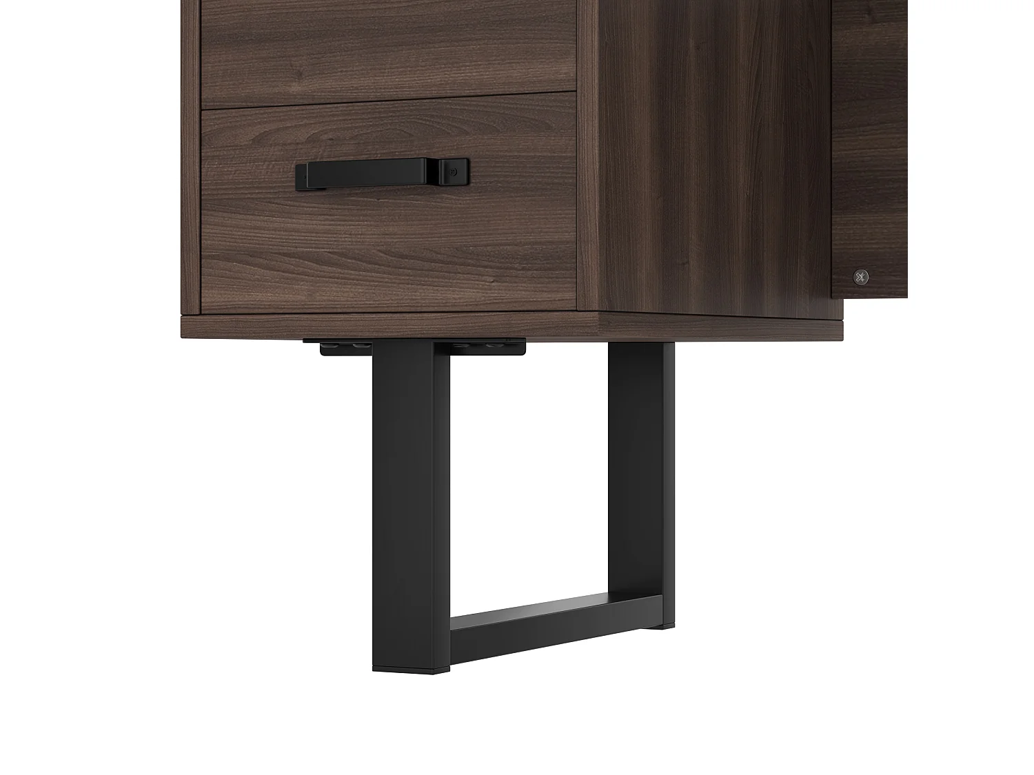 Bureau van bruin en zwart MDF en metaal (135 x 54 cm) met 3 lades