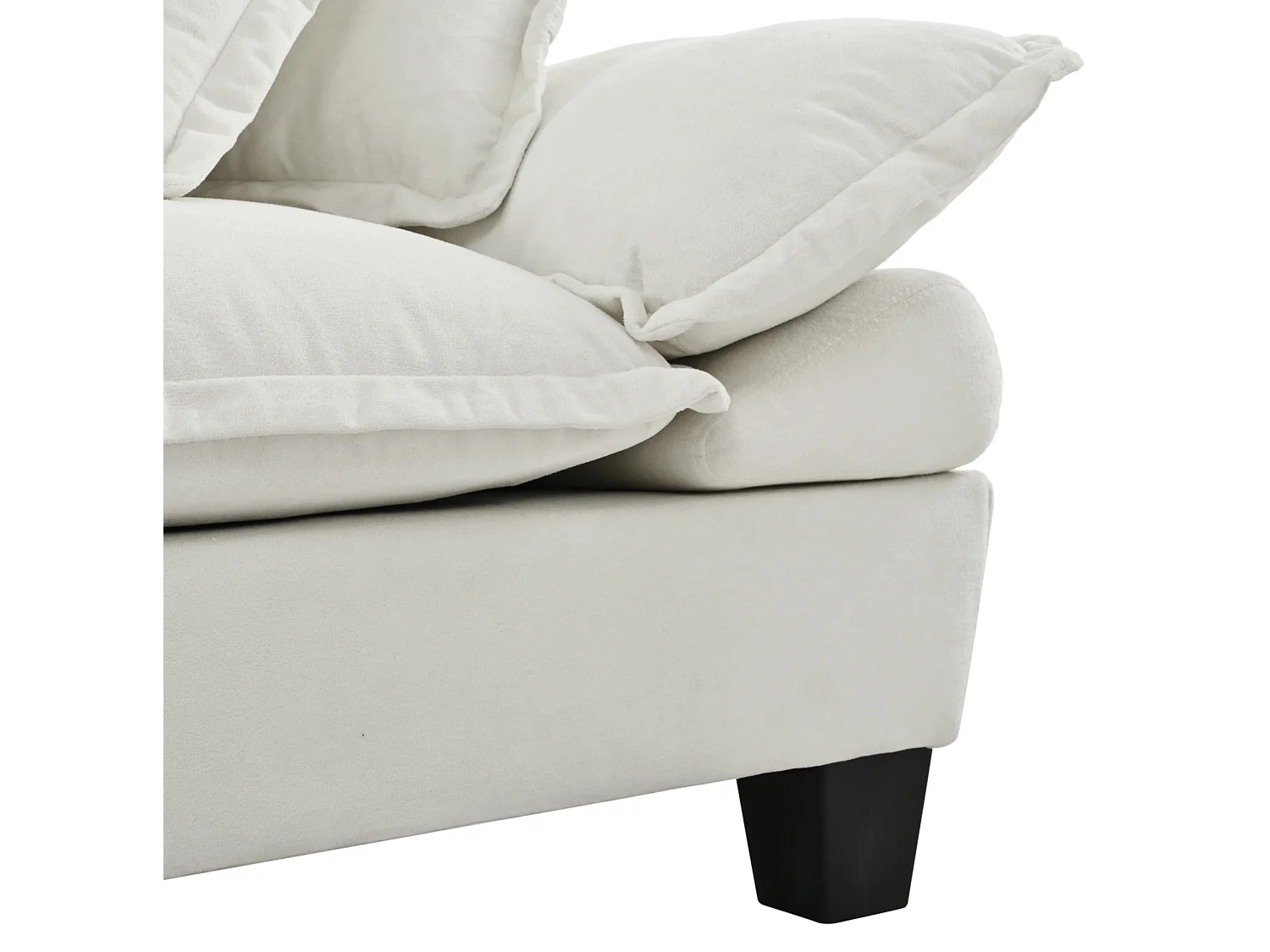 264 cm 3-sits modulär chenillesoffa med böjda armstöd - Beige