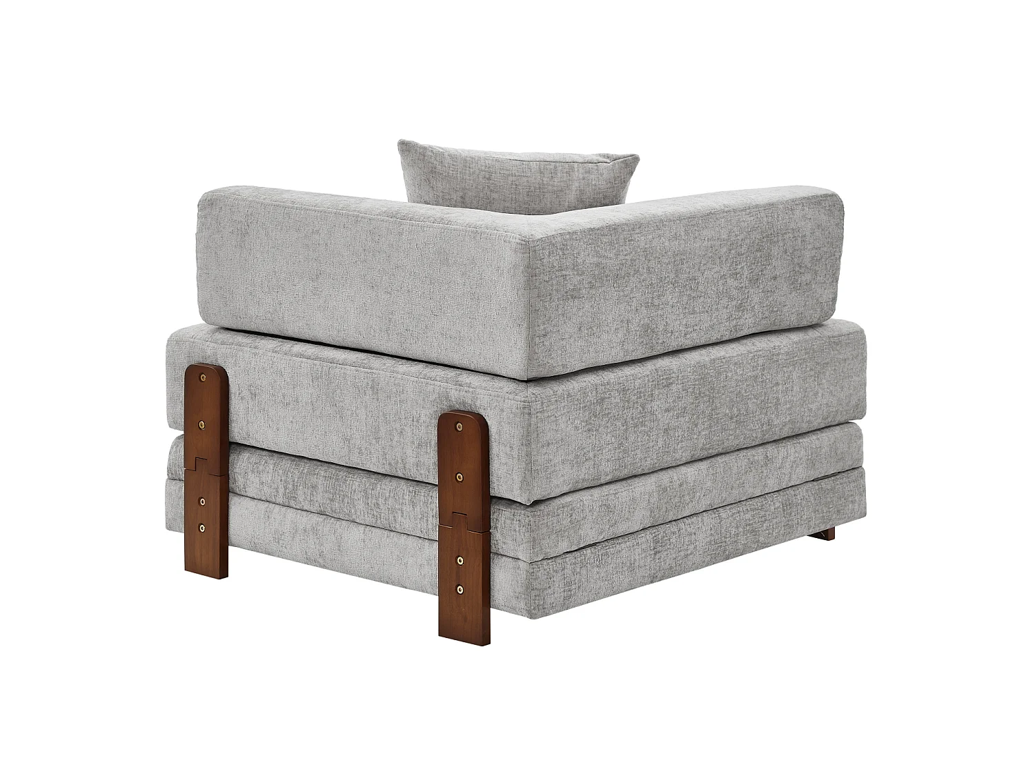 Canapé convertible pliant 2-en-1 avec USB, Type-C et rangement - Tissu gris clair