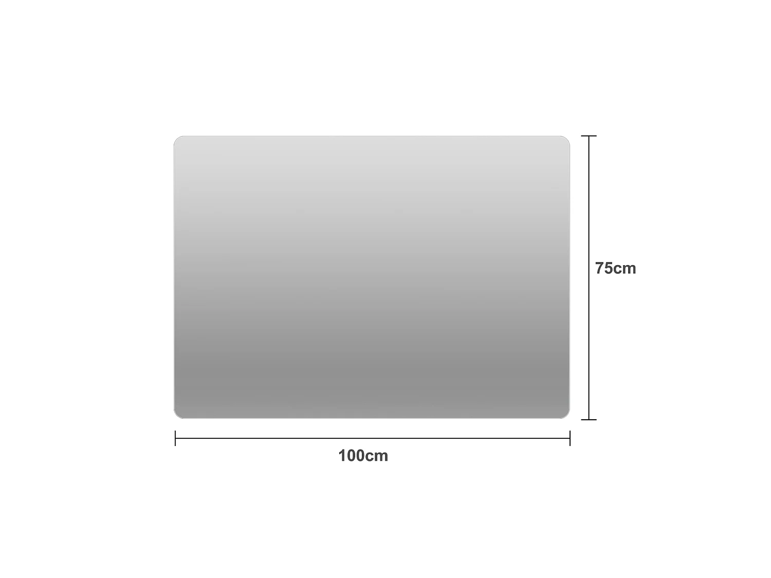100 x 75 cm frameloze wandspiegel – badkamerspiegel met splintervrije veiligheidsfolie