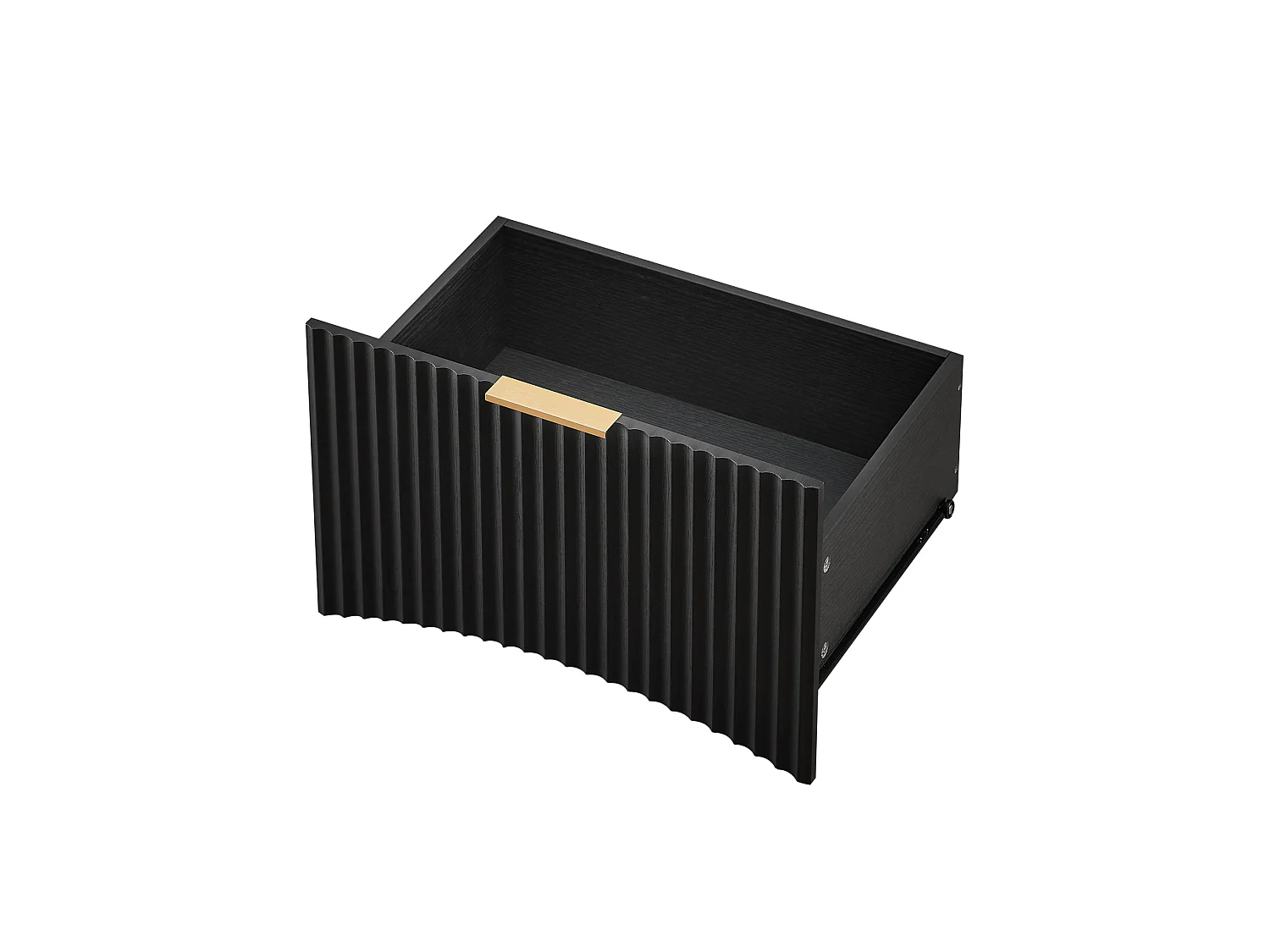 Table de chevet 58x38x60 cm avec tiroir et niche ouverte - Noir