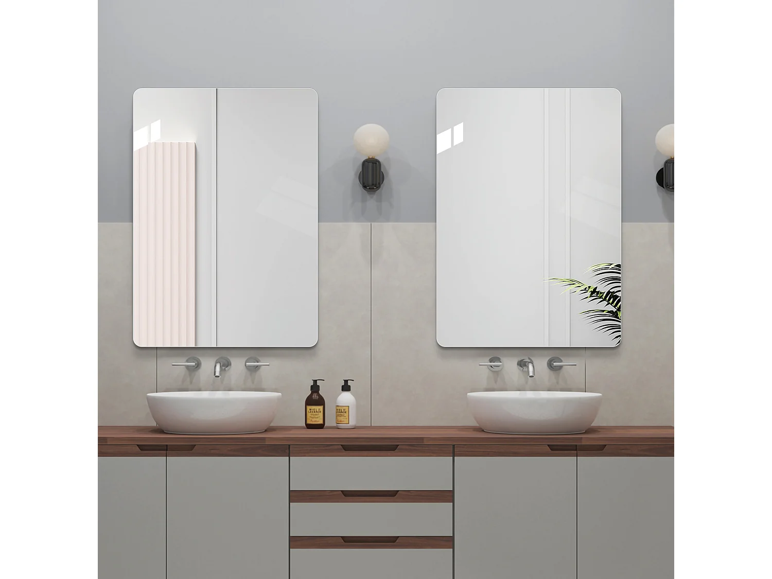 Badkamerspiegel 50 x 70 cm – Wandspiegel van verzilverd glas