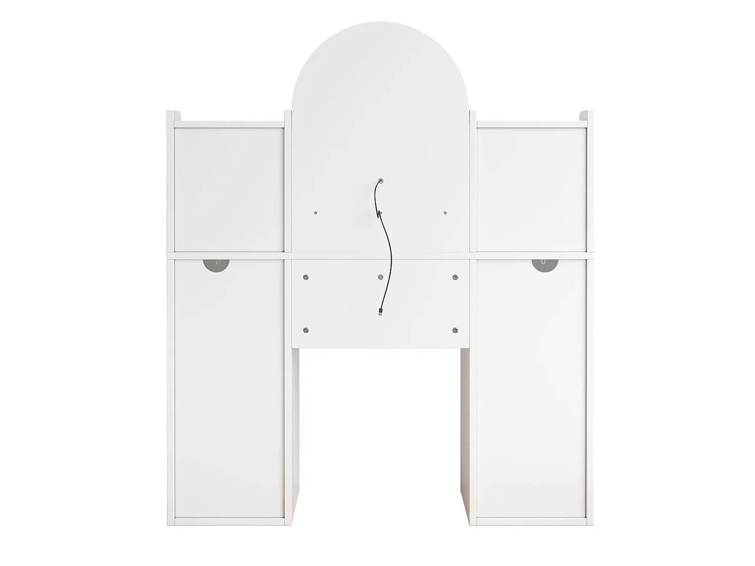 Sminkbord med LED-spegel, 3 lådor och 2 glasdörrar – Vit, 120 × 40 × 139,5 cm