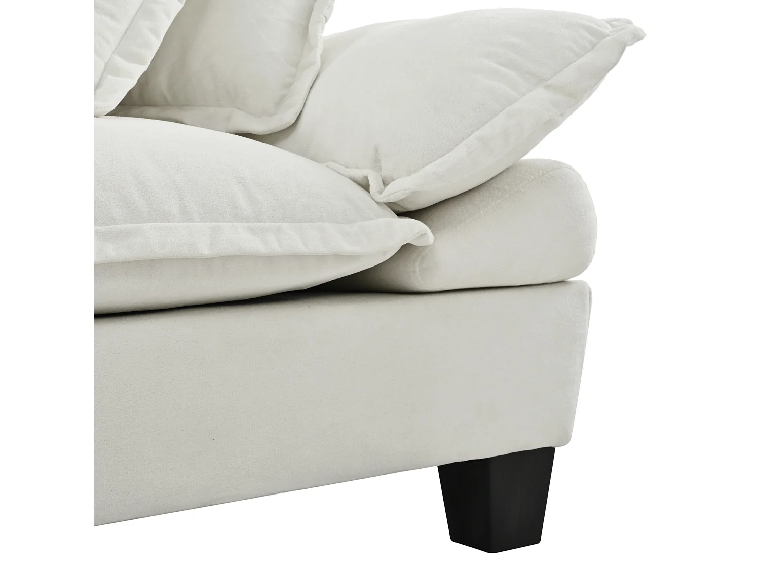 Canapé 2 places avec USB, 2 coussins et porte-gobelets - Chenille beige