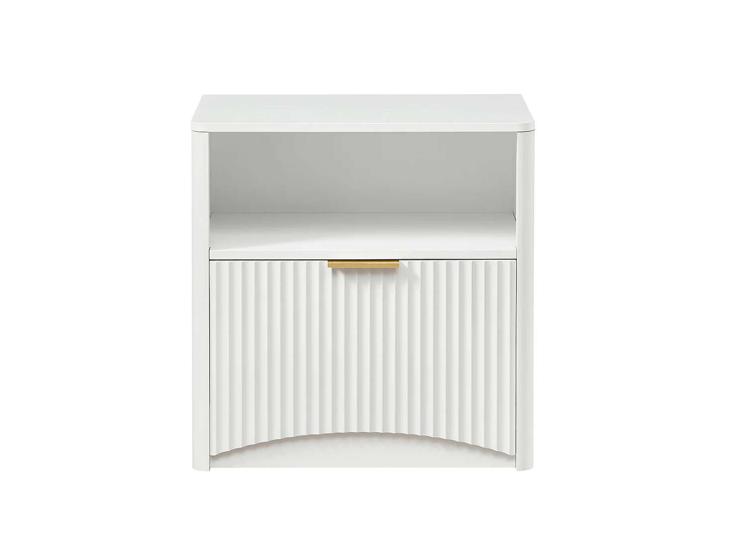 Table de chevet 58x38x60 cm avec tiroir et niche ouverte - Blanc