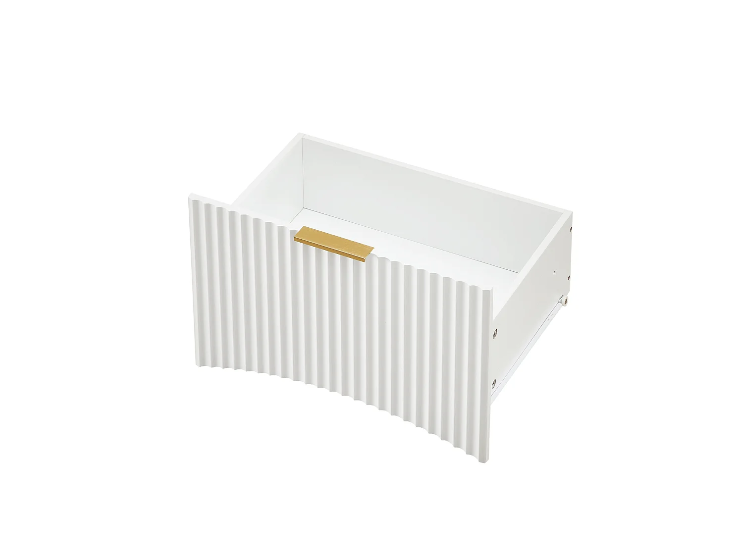 Table de chevet 58x38x60 cm avec tiroir et niche ouverte - Blanc