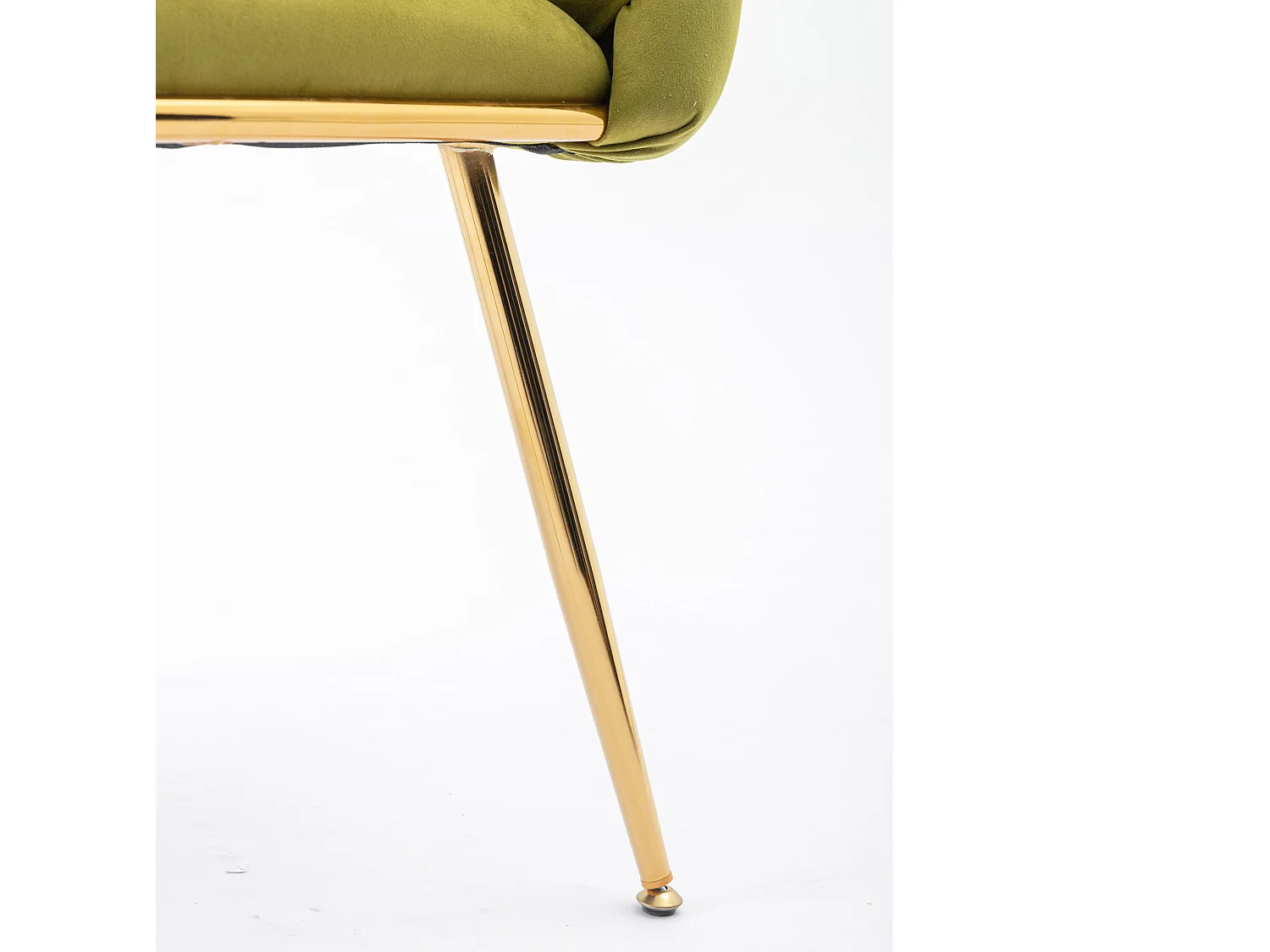 Chaise en velours avec cadre en métal doré - Vert olive