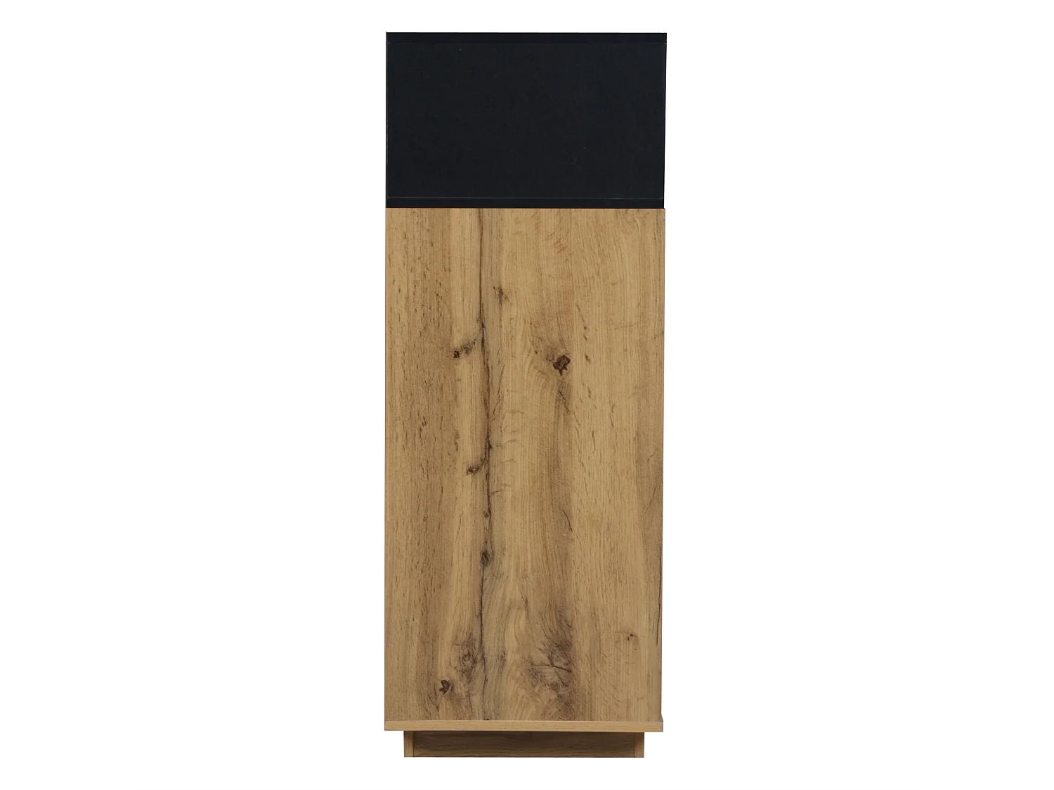 Meuble à chaussures en MDF avec 2 portes à battant - Fnition bois naturel et noir
