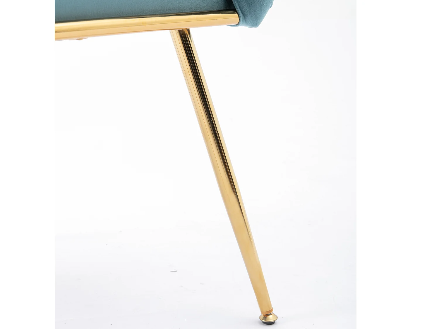 Chaise en velours bleu avec cadre en métal doré - Pour chambre, salon, salle à manger