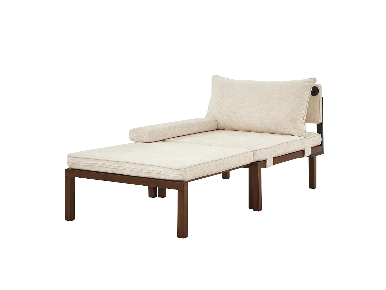 Fauteuil convertible 2-en-1 avec fonction couchage et USB / Type-C - Tissu beige