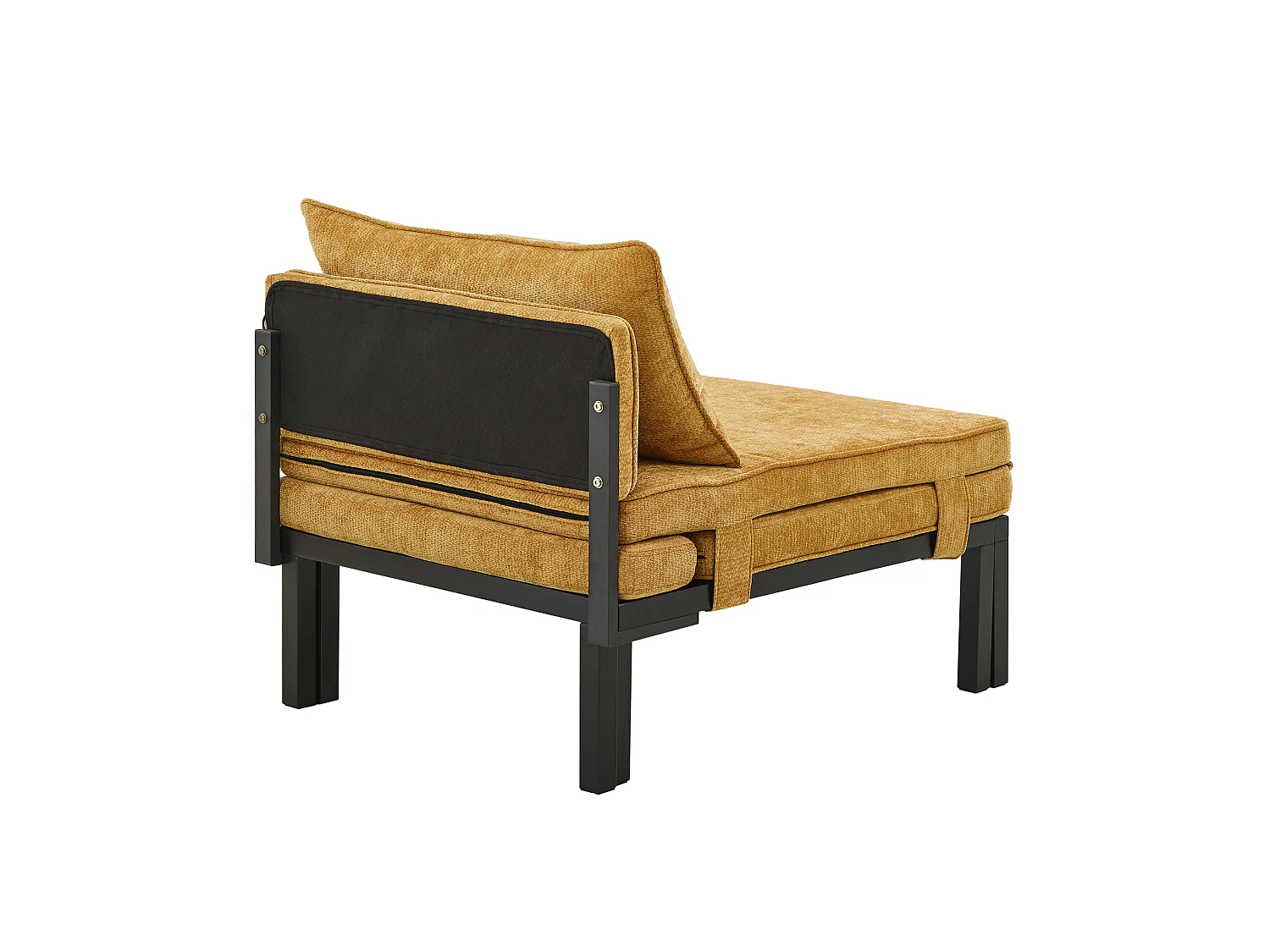 Fauteuil convertible 2-en-1 avec fonction couchage et USB / Type-C - Tissu jaune