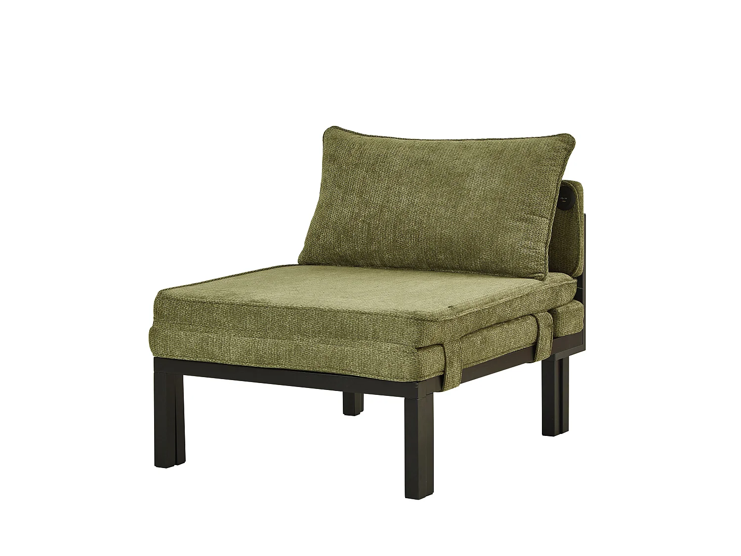 Fauteuil convertible 2-en-1 avec fonction couchage et USB / Type-C - Tissu vert