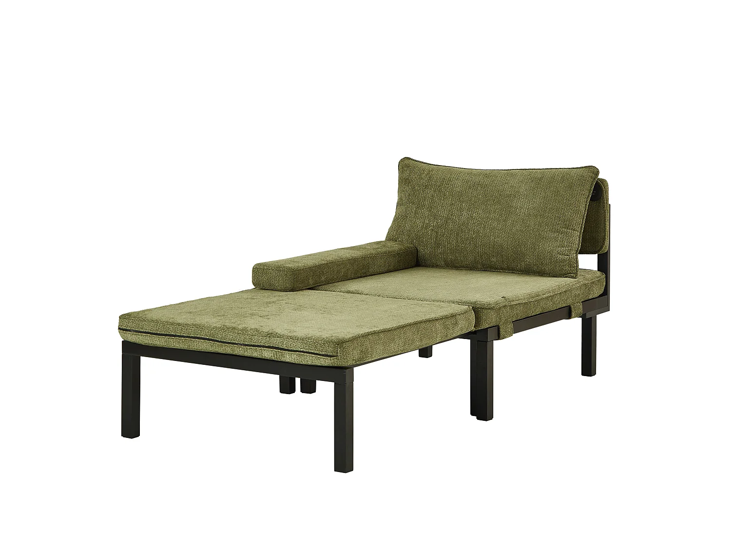 Fauteuil convertible 2-en-1 avec fonction couchage et USB / Type-C - Tissu vert