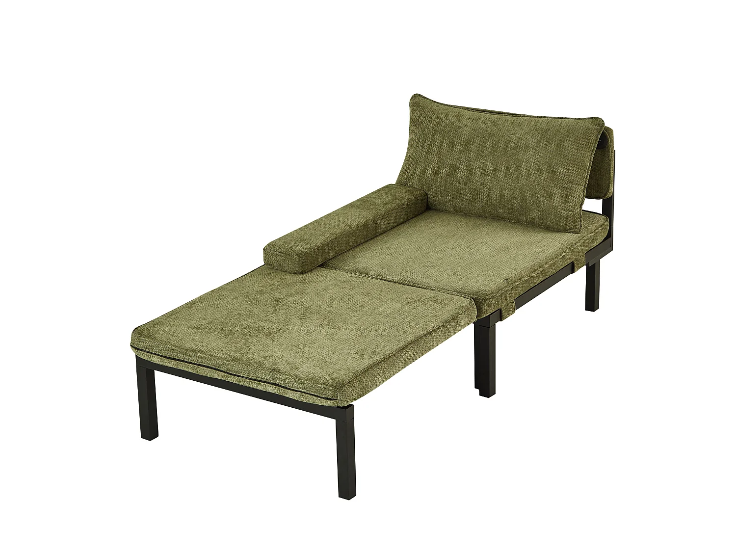 Fauteuil convertible 2-en-1 avec fonction couchage et USB / Type-C - Tissu vert