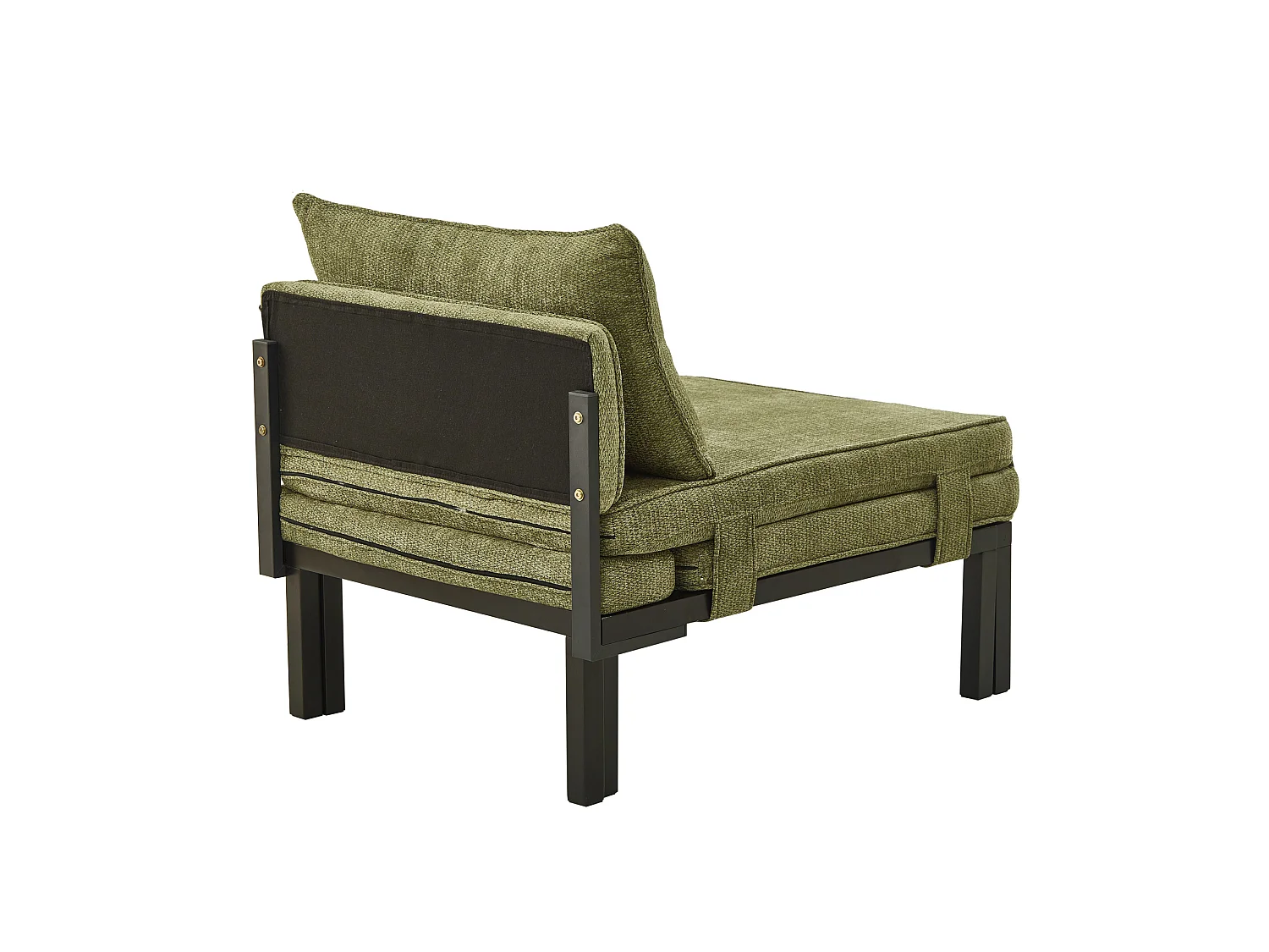 Fauteuil convertible 2-en-1 avec fonction couchage et USB / Type-C - Tissu vert