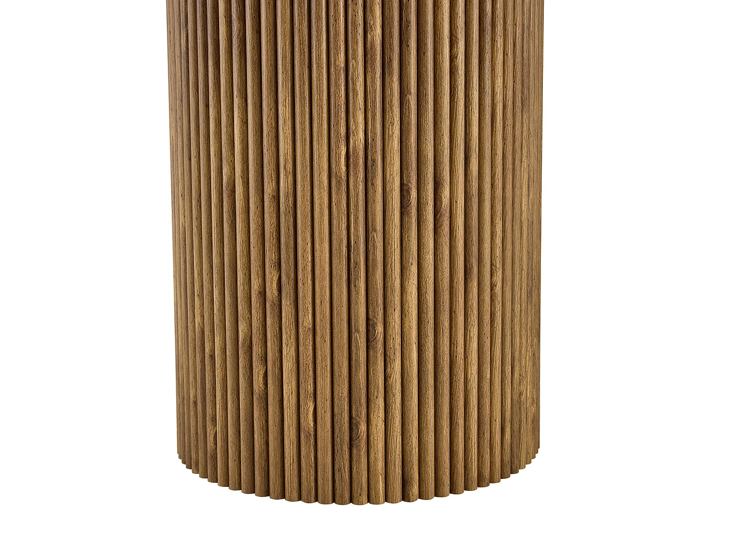 Table à manger ovale 180 x 90 cm bois foncé pour 6 à 8 places - Pied central cannelé