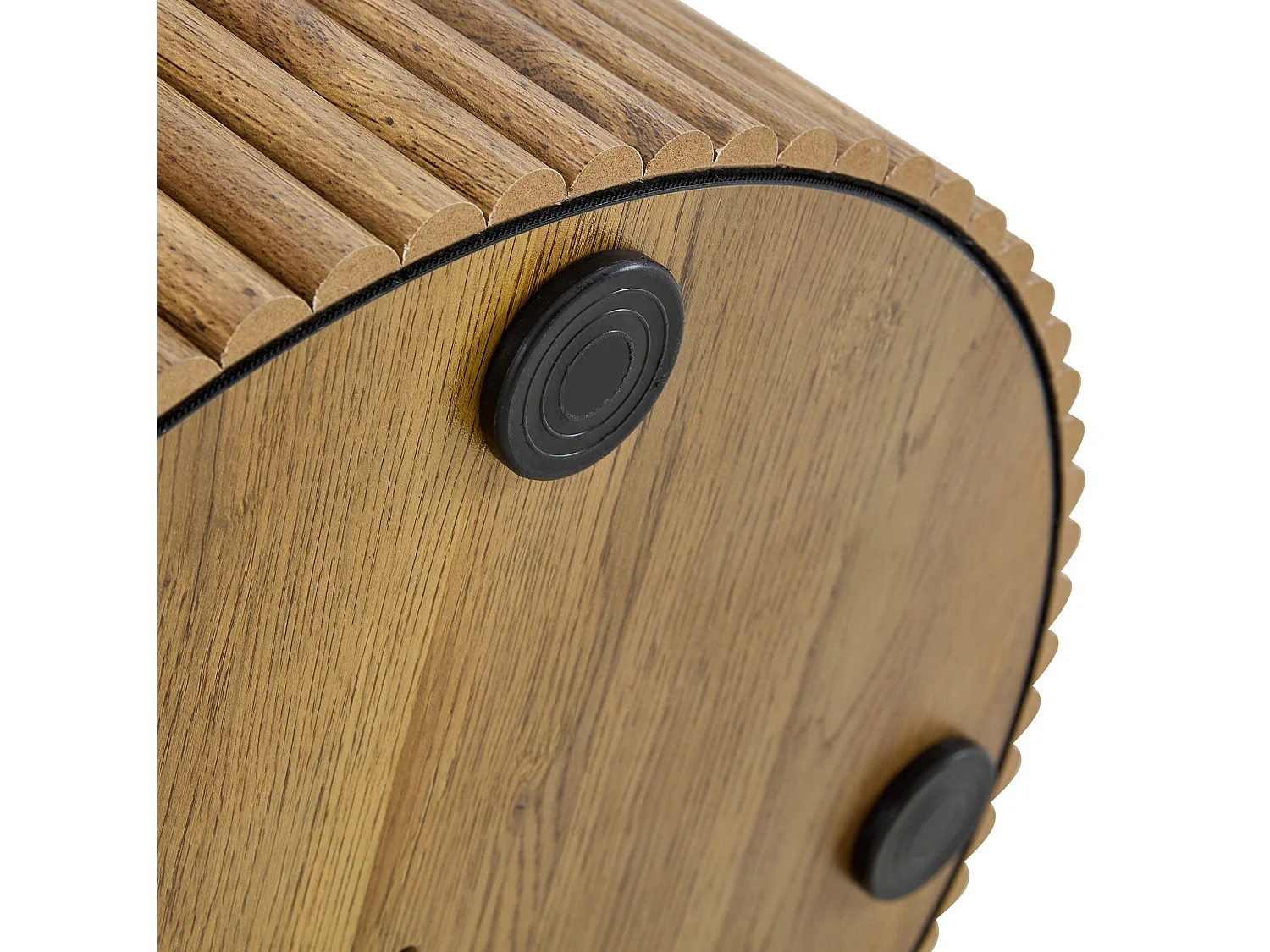 Table à manger ovale 180 x 90 cm bois foncé pour 6 à 8 places - Pied central cannelé